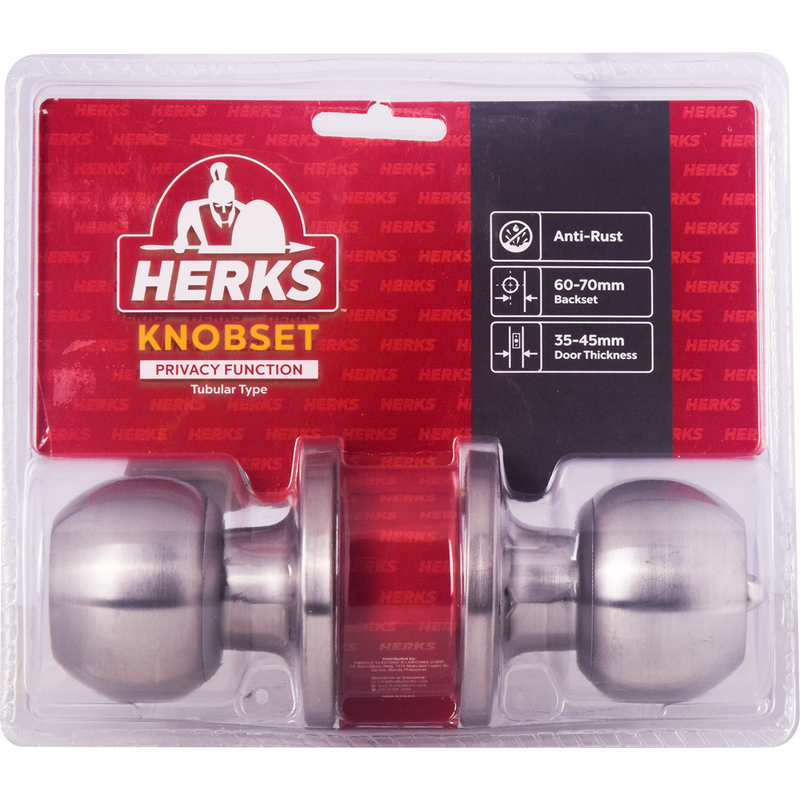 HERKS 587 Tubular Knobset Privacy Function - Round Design