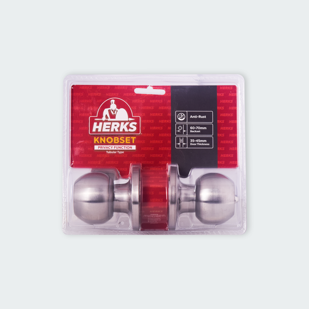 HERKS 587 Tubular Knobset Privacy Function - Round Design