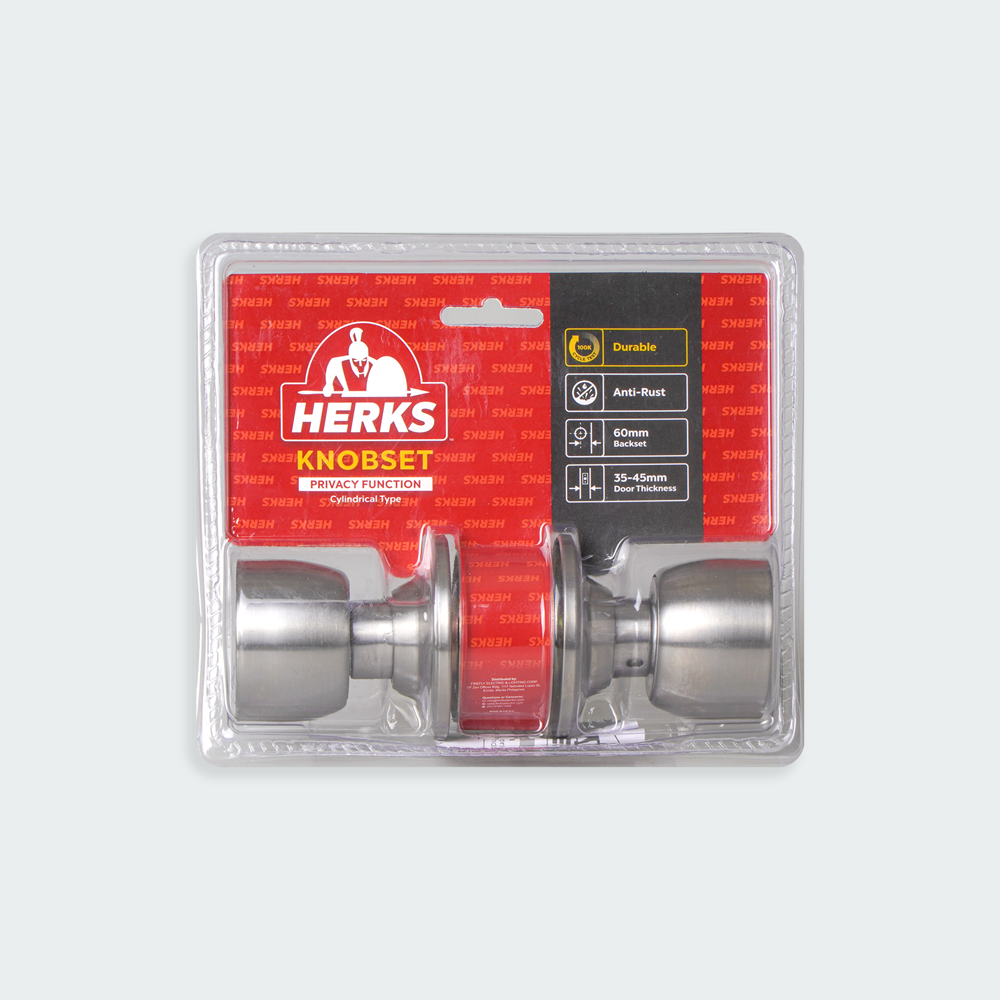 HERKS (Red Line) 588 Cylindrical Knobset Privacy Function - Flat Design