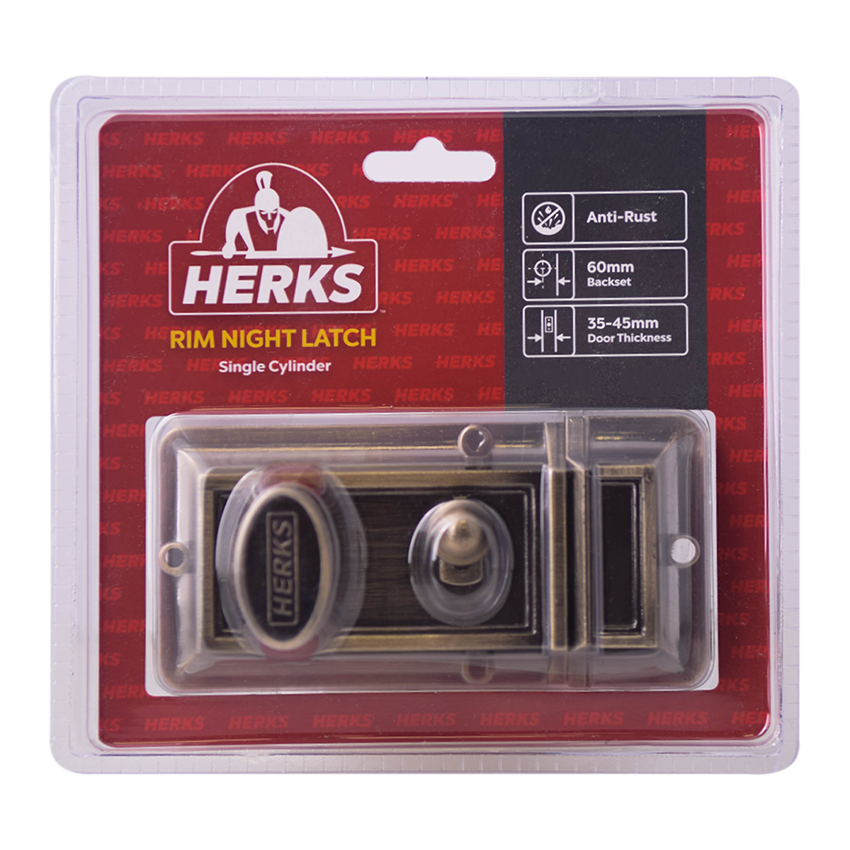 HERKS Rim Night Latch Single Cylinder