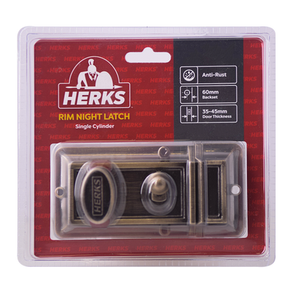 HERKS Rim Night Latch Single Cylinder