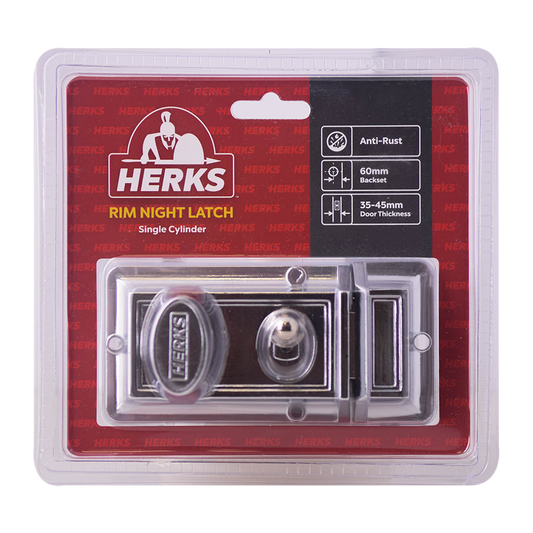 HERKS Rim Night Latch Single Cylinder