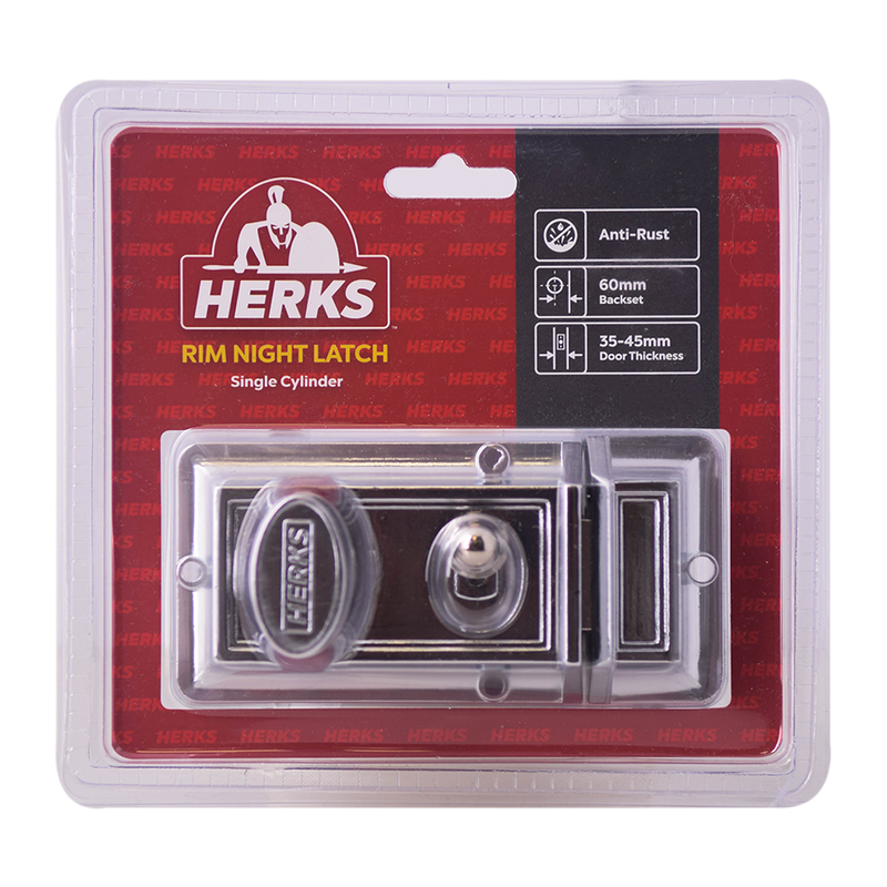 HERKS Rim Night Latch Single Cylinder