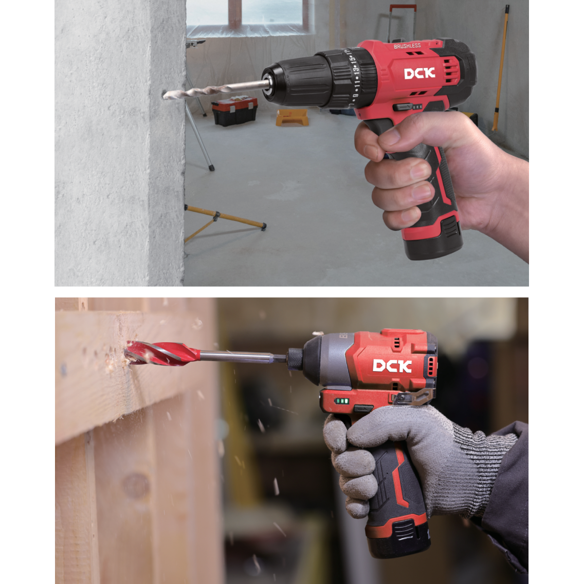 DCK Cordless Combo Kit: Hammer Drill + Impact Driver