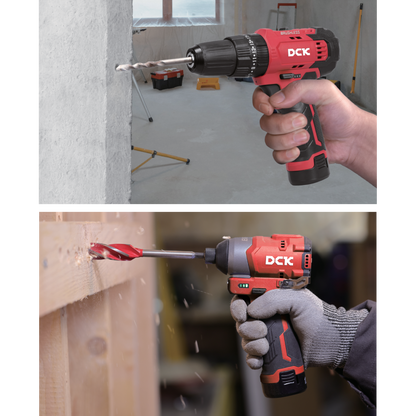 DCK Cordless Combo Kit: Hammer Drill + Impact Driver