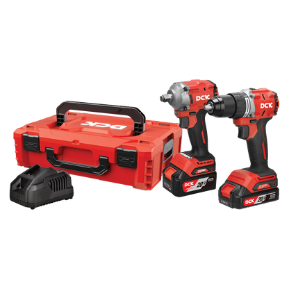 DCK Cordless Combo Kit: Impact Wrench + Hammer Drill