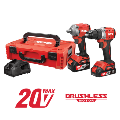 DCK Cordless Combo Kit: Impact Wrench + Hammer Drill