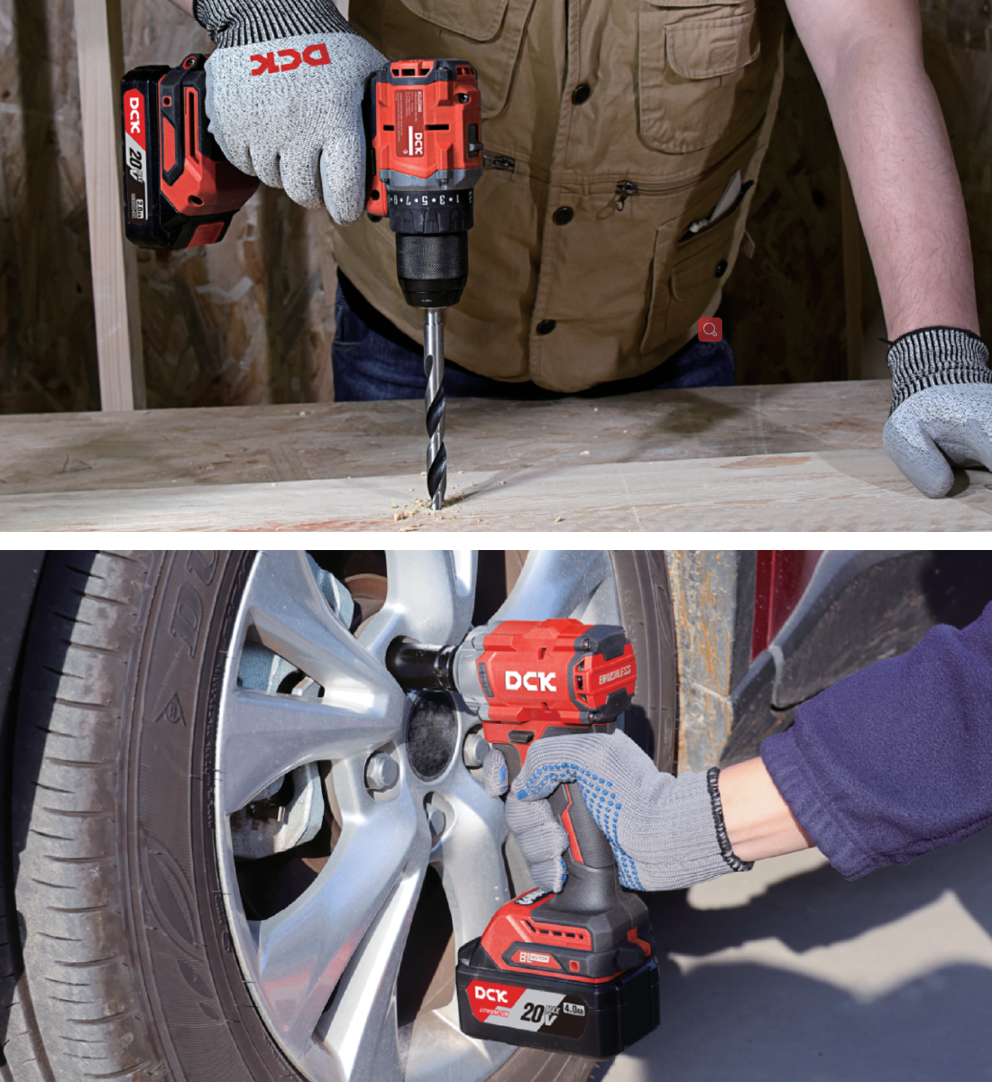 DCK Cordless Combo Kit: Impact Wrench + Hammer Drill