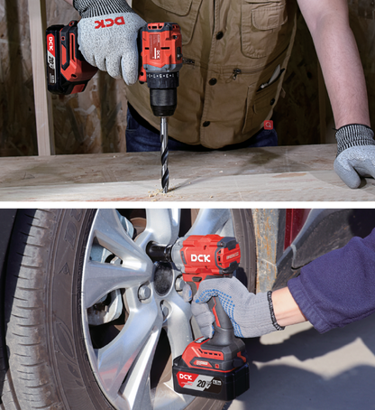 DCK Cordless Combo Kit: Impact Wrench + Hammer Drill