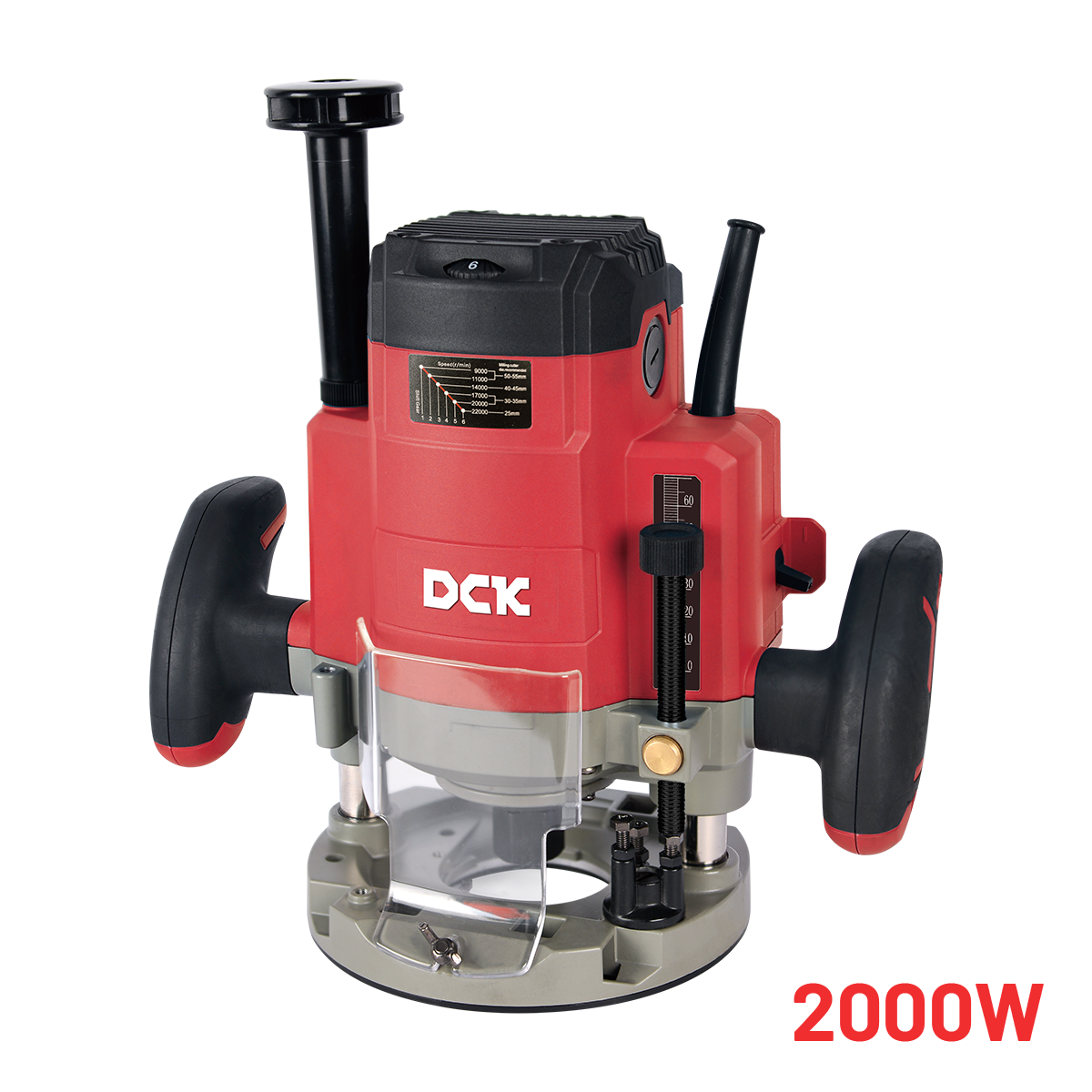 DCK Wood Router 2000W with variable speed and max. milling cutter diam ...