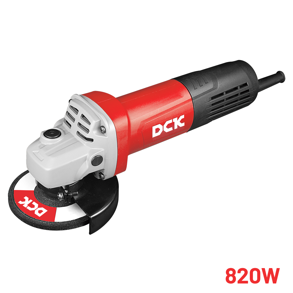 DCK Angle Grinder 4'' 820W with Auto-Stop Carbon Brush, Slim Body, Labyrinth Dus
