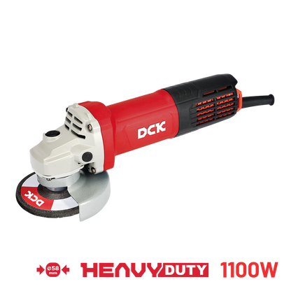 DCK Angle Grinder 4'' 1100W with Slim Body, Auto-Stop Carbon brush, Dust-proof F