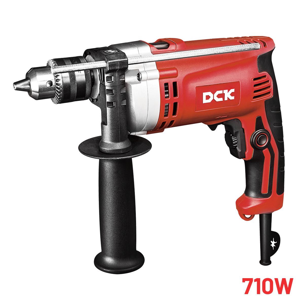 DCK Electric Impact Drill 710W with adjustable speed and two functions (Steel/Concrete/Woo