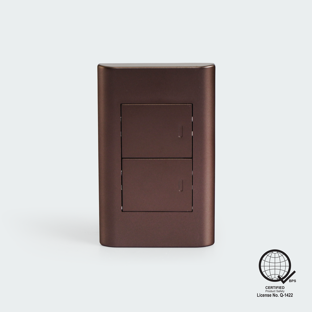 ROYU Plano 2 Gang Switch Set - Dark Wood