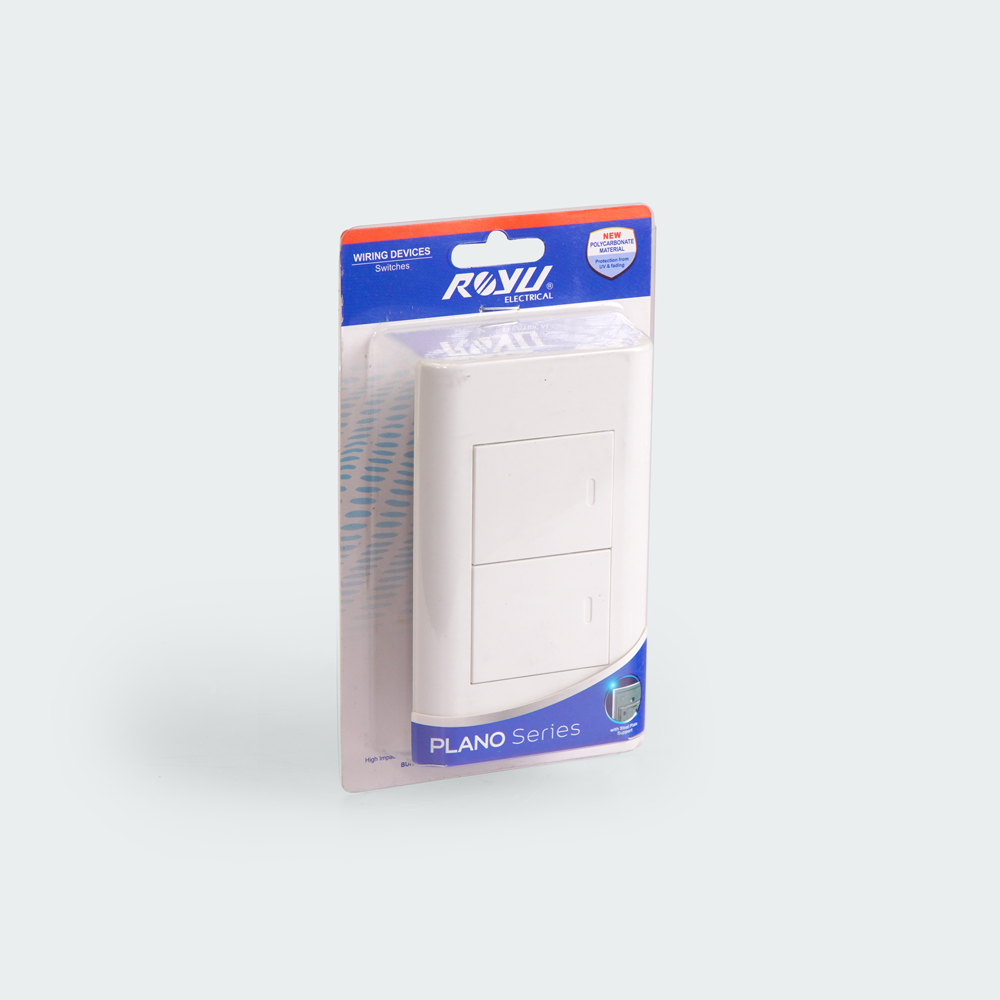 ROYU Plano 2 Gang Switch Set - White