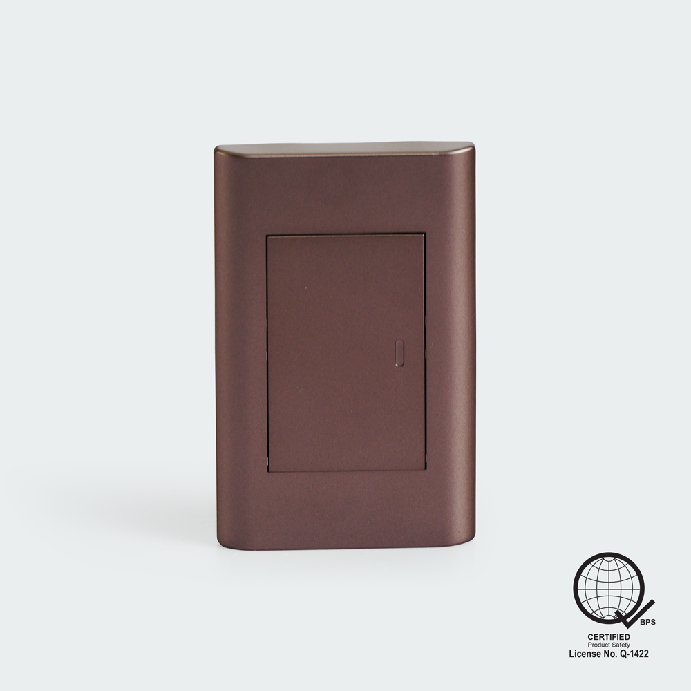 ROYU Plano 1 Gang Switch Set - Dark Wood