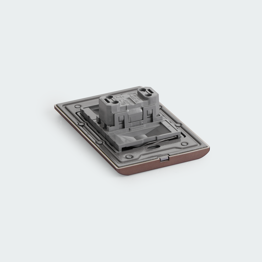 ROYU Plano 1 Gang Switch Set - Dark Wood