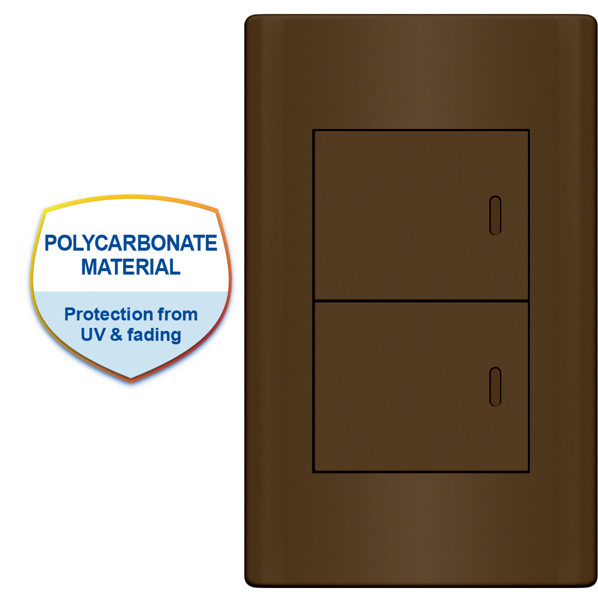 ROYU Plano 2 Gang Switch Set - Dark Wood