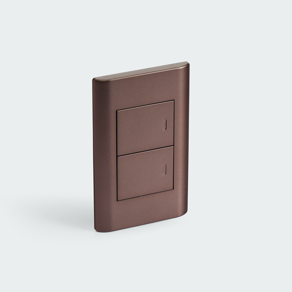 ROYU Plano 2 Gang Switch Set - Dark Wood