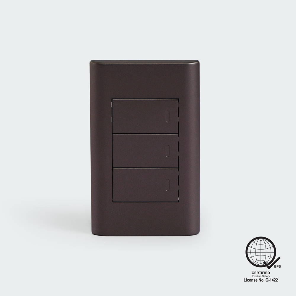 ROYU Plano 3 Gang Switch Set - Dark Gray