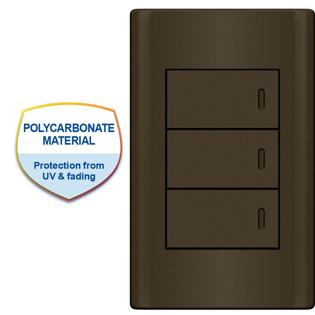 ROYU Plano 3 Gang Switch Set - Dark Gray