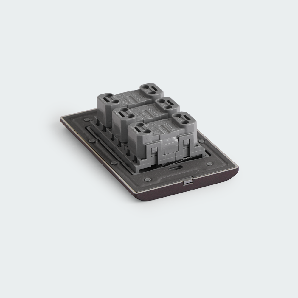 ROYU Plano 3 Gang Switch Set - Dark Gray