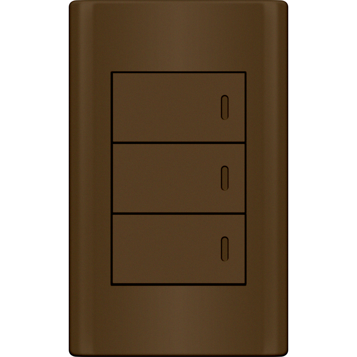 ROYU Plano 3 Gang Switch Set - Dark Wood