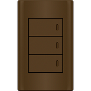 ROYU Plano 3 Gang Switch Set - Dark Wood