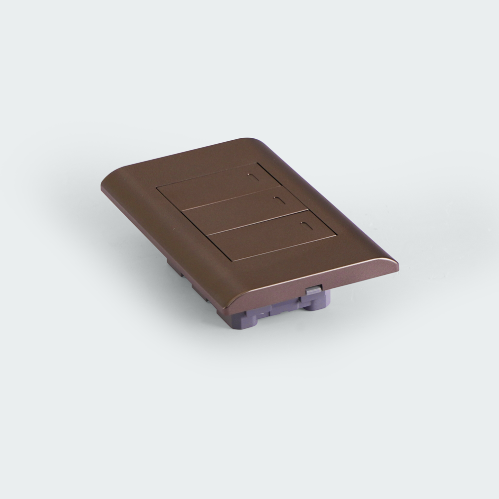 ROYU Plano 3 Gang Switch Set - Dark Wood