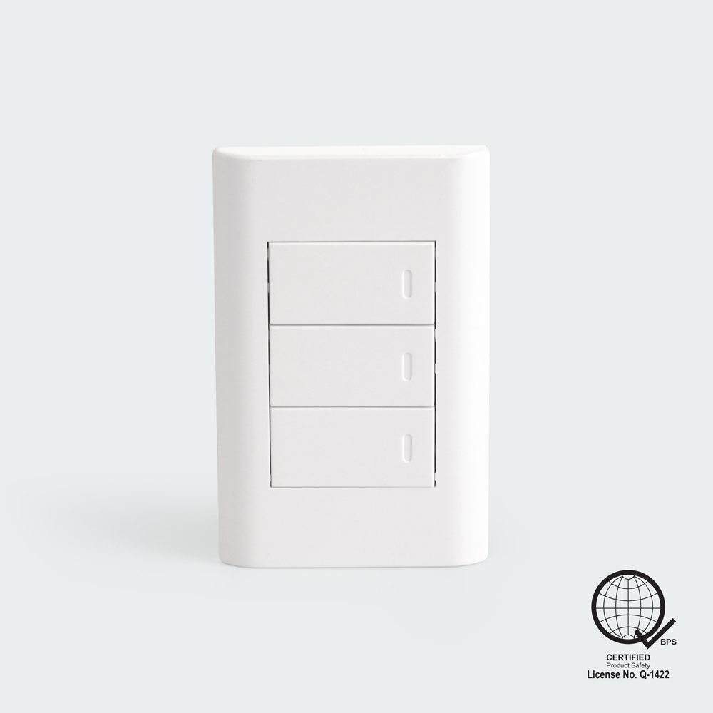 ROYU Plano 3 Gang Switch Set - White