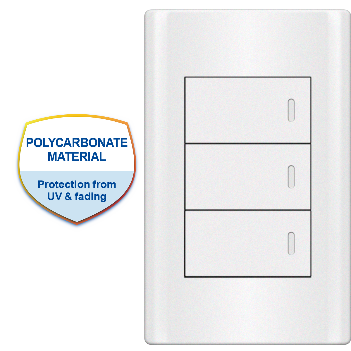 ROYU Plano 3 Gang Switch Set - White