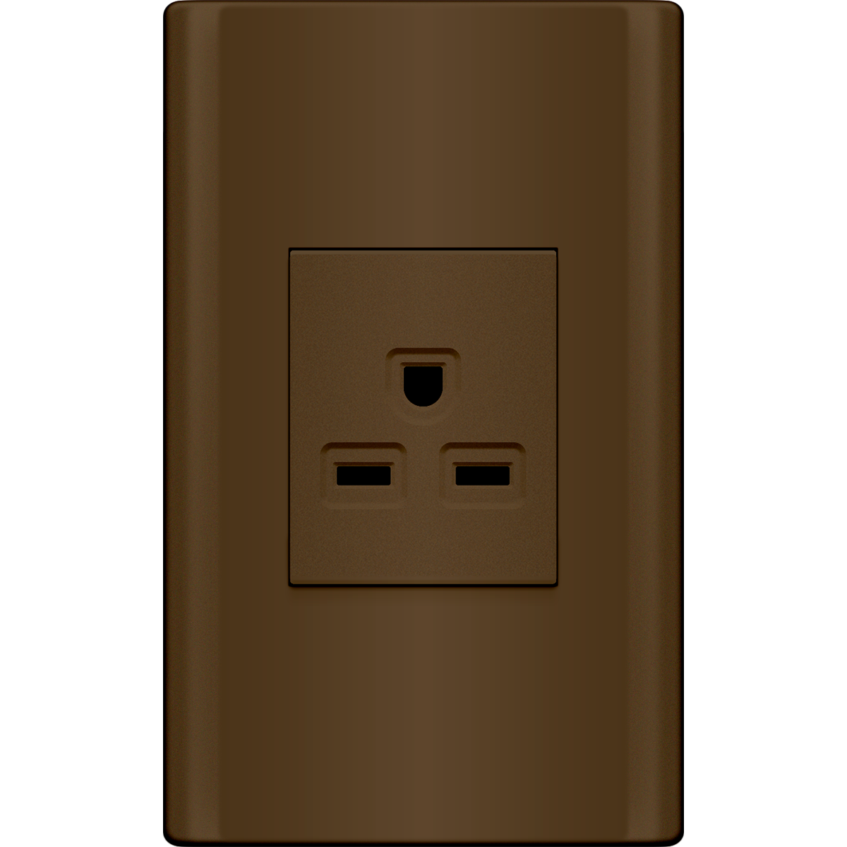 ROYU Plano 1 Gang Aircon Outlet Set - Dark Wood