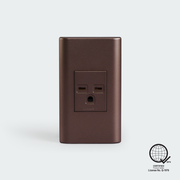 ROYU Plano 1 Gang Aircon Outlet Set - Dark Wood