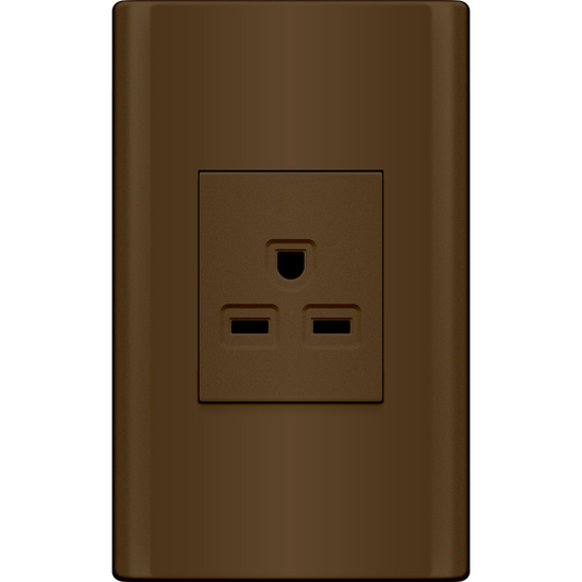 ROYU Plano 1 Gang Aircon Outlet Set - Dark Wood