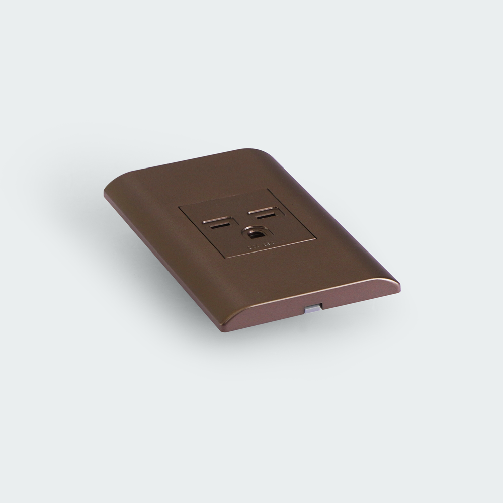 ROYU Plano 1 Gang Aircon Outlet Set - Dark Wood