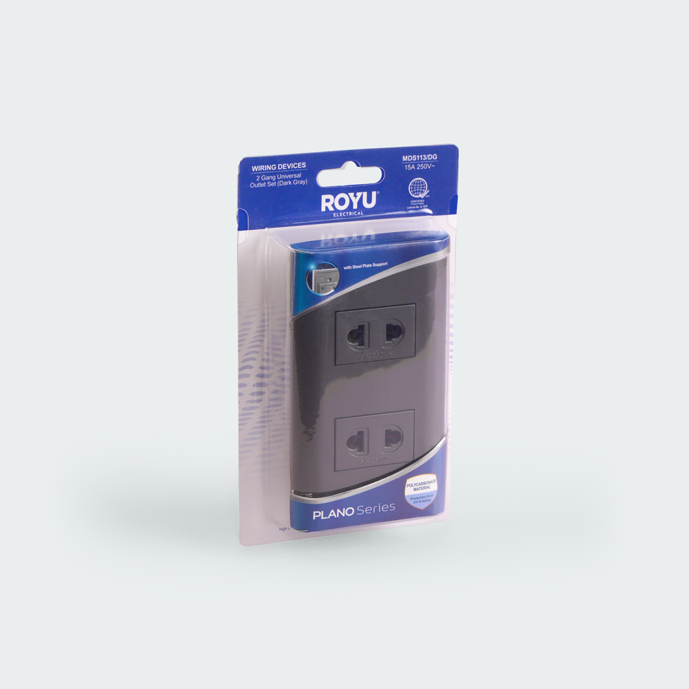 ROYU Plano 2 Gang Outlet Set - Dark Gray