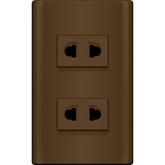 ROYU Plano 2 Gang Outlet Set - Dark Wood