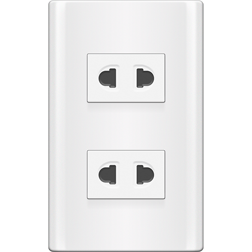 ROYU Plano 2 Gang Outlet Set - White