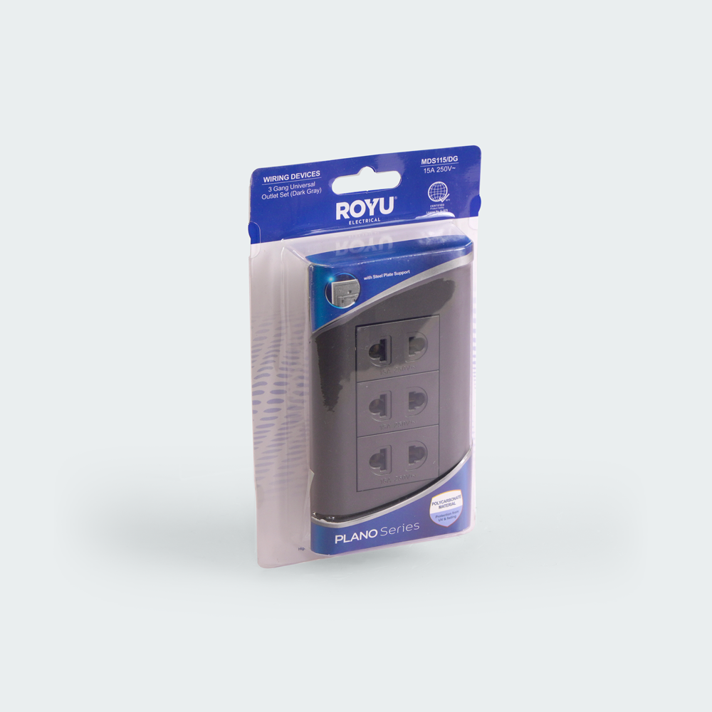 ROYU Plano 3 Gang Outlet Set - Dark Gray