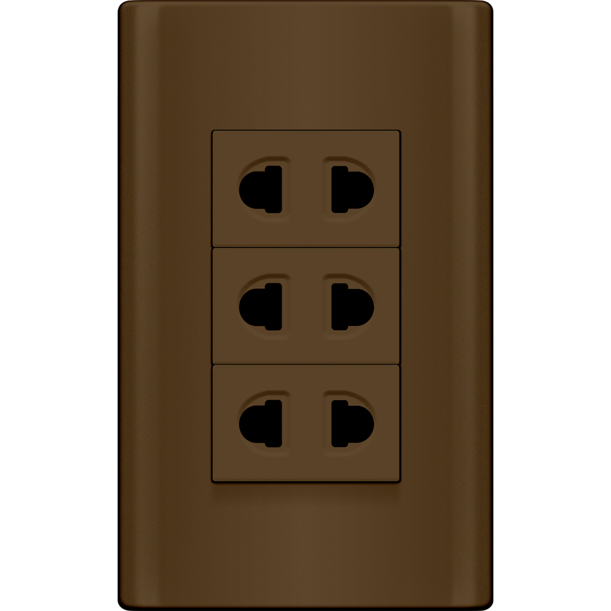 ROYU Plano 3 Gang Outlet Set - Dark Wood