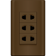 ROYU Plano 3 Gang Outlet Set - Dark Wood