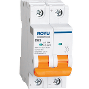 ROYU DC MCB, 2P 63A 500VDC TYPE C 6KA