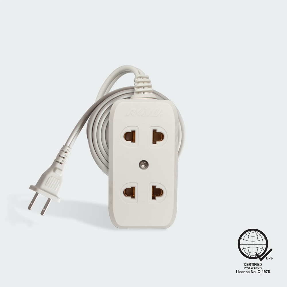 ROYU 2 Gang Universal Outlet Extension Cord