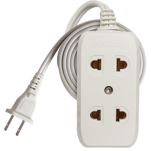 ROYU 2 Gang Universal Outlet Extension Cord