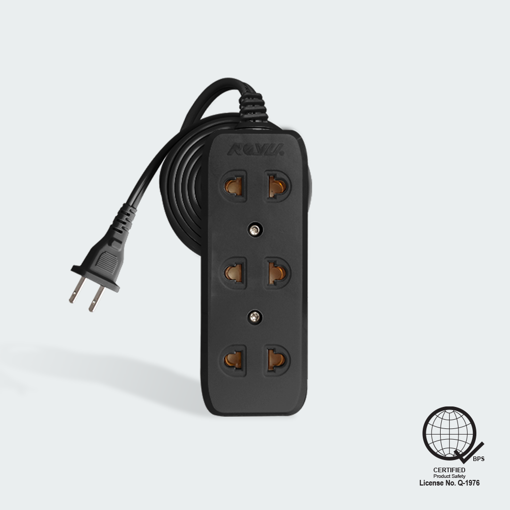 ROYU 3 Gang Universal Outlet Extension Cord