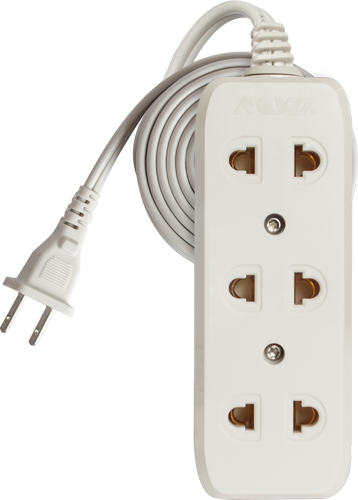 ROYU 3 Gang Universal Outlet Extension Cord