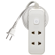 ROYU 2 Universal Outlet +1 Flat Pin Extension Cord with Push Button Switch (3M Extension)