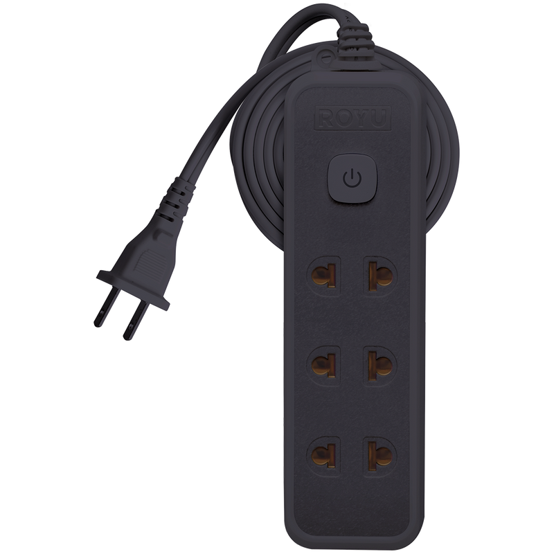 ROYU 3+1 GANG Extension Cord with Push Button Switch (3M Extension)
