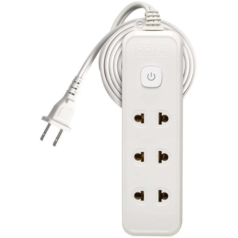ROYU 3+1 GANG Extension Cord with Push Button Switch (3M Extension)