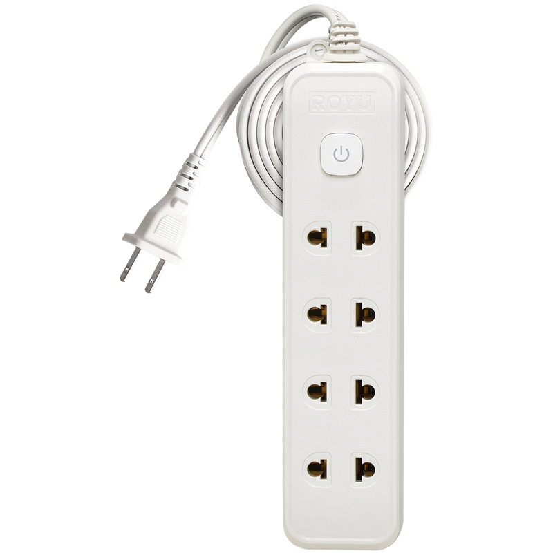 ROYU 4+1 GANG Extension Cord with Push Button Switch (3M Extension)